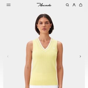 Women’s Yellow V-Neck Sleeveless Top- Macade - XS - NWT